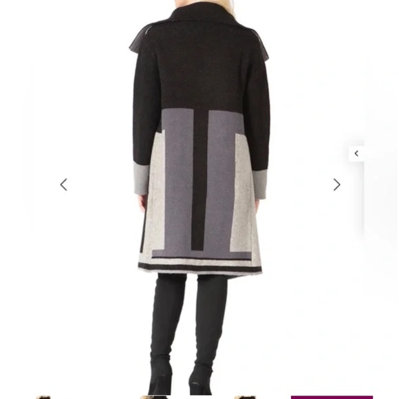 Vertigo Black & Grey Abstract Sweater Coat, size L, new condition - Picture 4 of 4